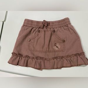 The Childrens place brown khaki vintage skort with butterfly size 3t